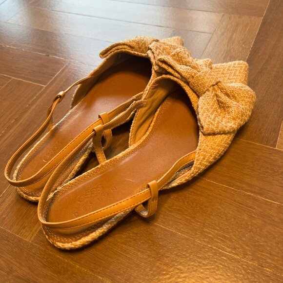 ASOS DESIGN Lido bow ballet flats in natural - Picture 3 of 4